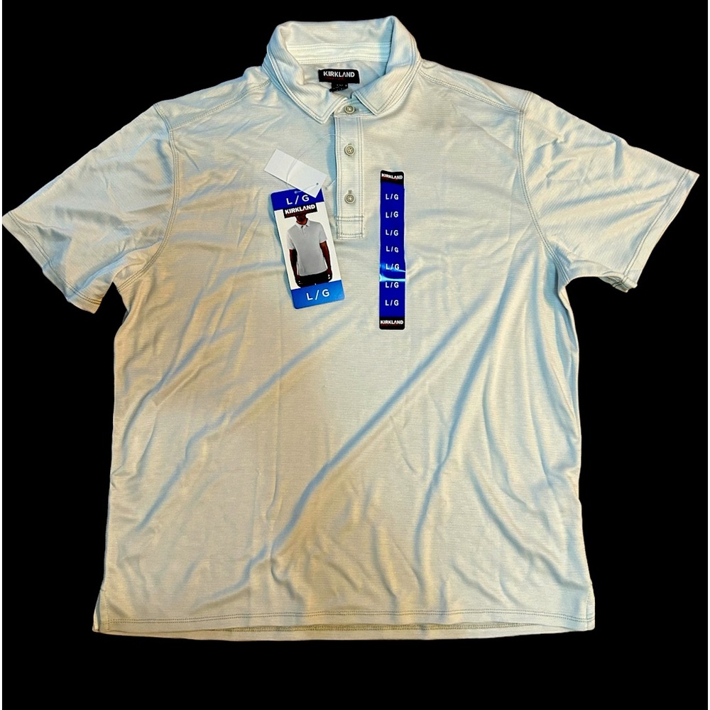 New Kirkland Signature Polo shirt with  2 buttons. Size Large